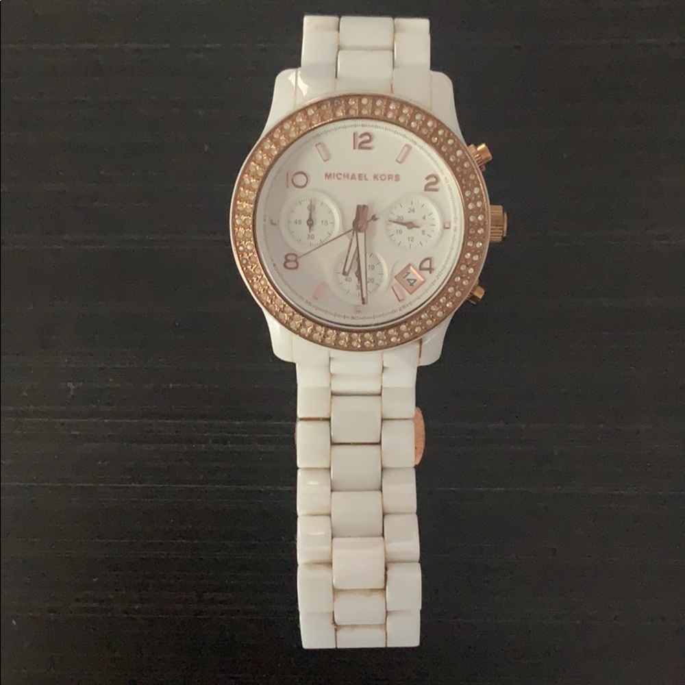 Michael Kors watch rose gold white